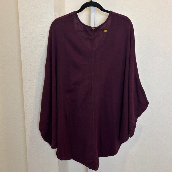 Melissa McCarthy Seven Eggplant Purple Knit Poncho Plus Size 1X - Picture 2 of 4